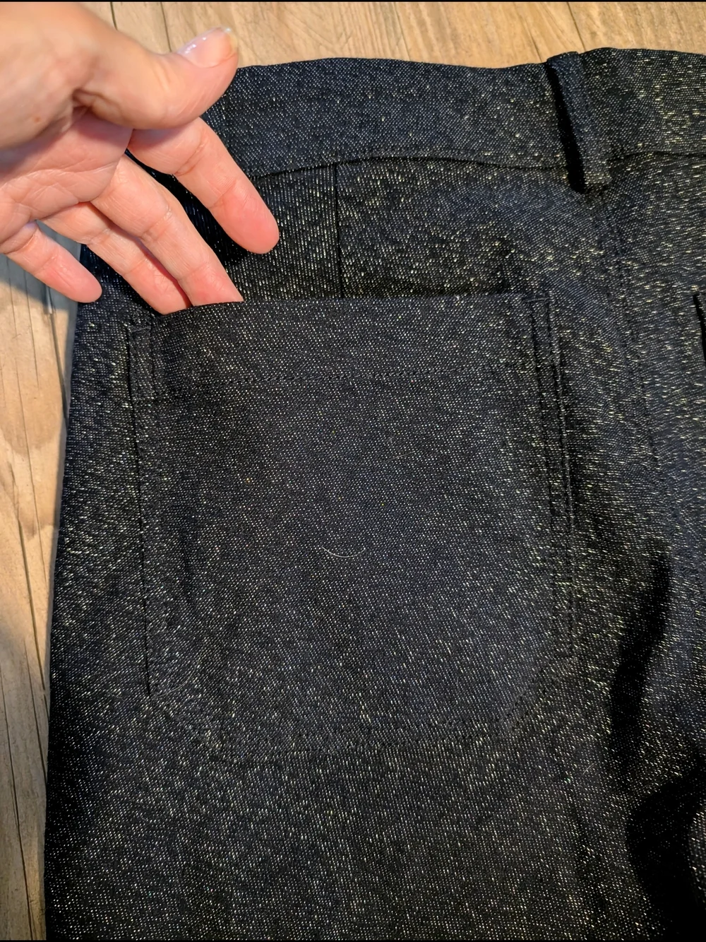 J. Crew Navy Sparkle Lizzie Wide Leg Pants